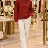 Eva Cable-Detail Sweater in Red — Jennifer Dallas Boutique